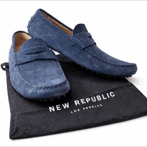 NEW REPUBLIC Monaco Suede Drivers. Navy Blue – Men’s 7.5 (fits women’s 9–9.5)